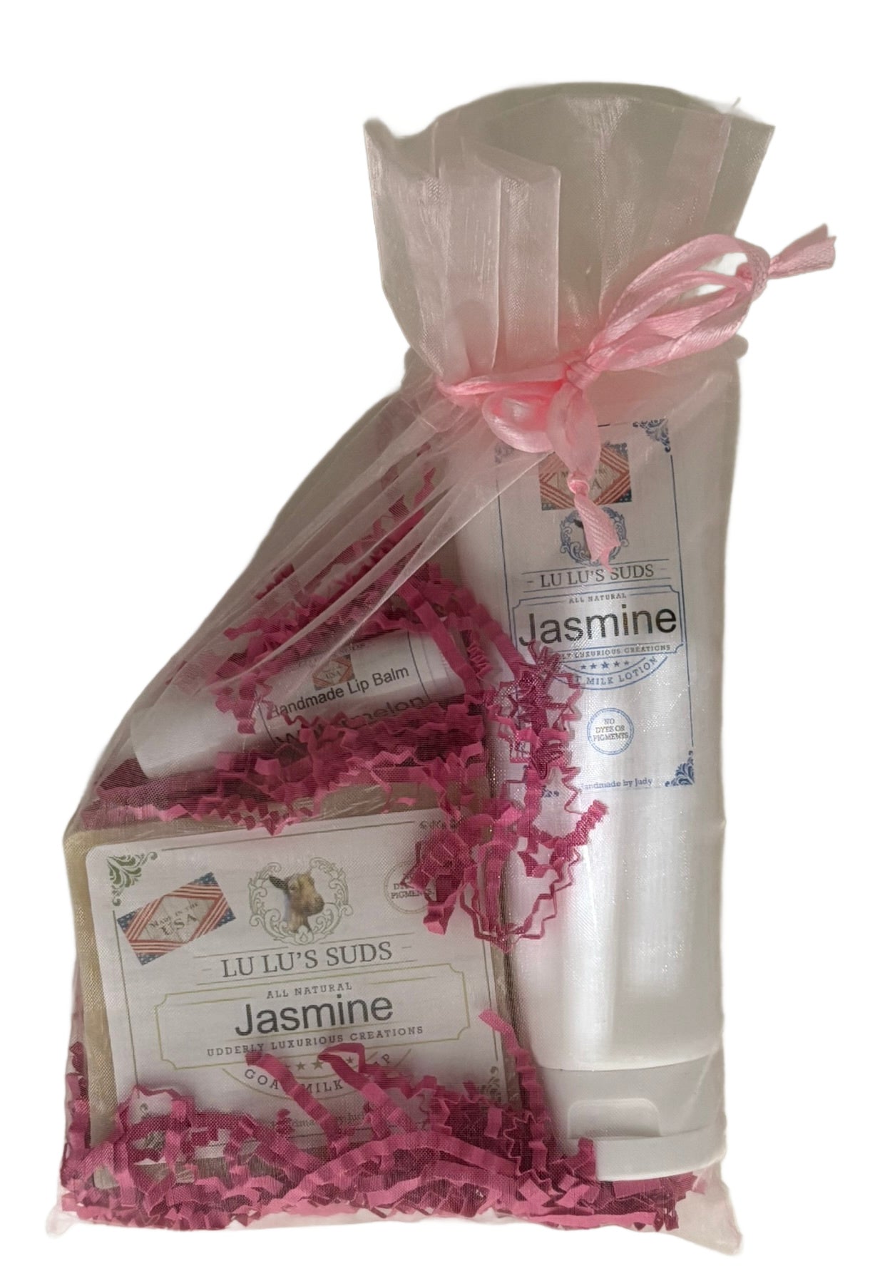 Jasmine Soap, Lotion, & Lip Balm Gift Bag