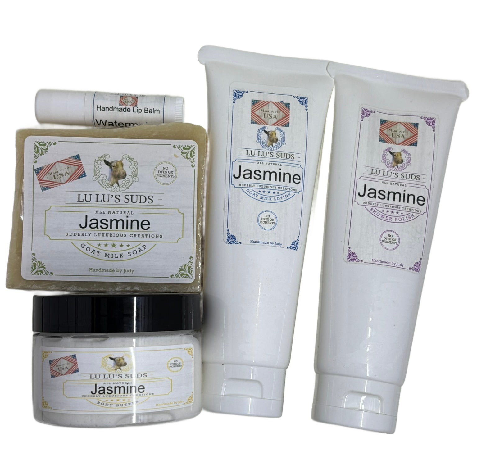 Jasmine Soap, Lotion, Body Butter, Body Shower Polish Gift Set