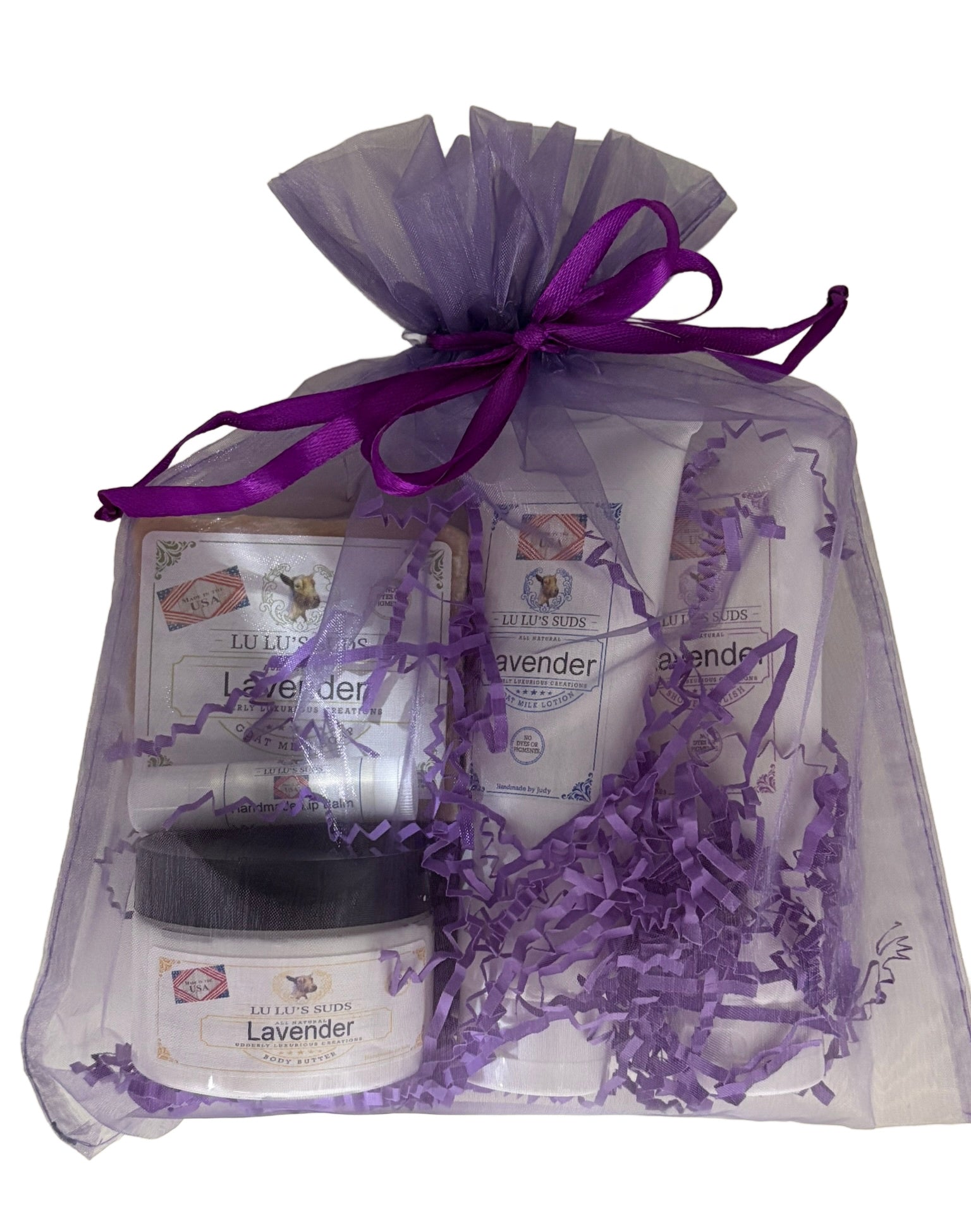 Lavender Soap, Lotion, Body Butter, Body Shower Polish Gift Set